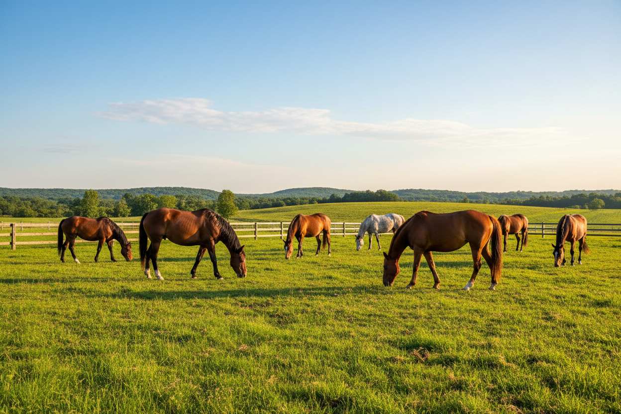 Pferde auf einer Koppel